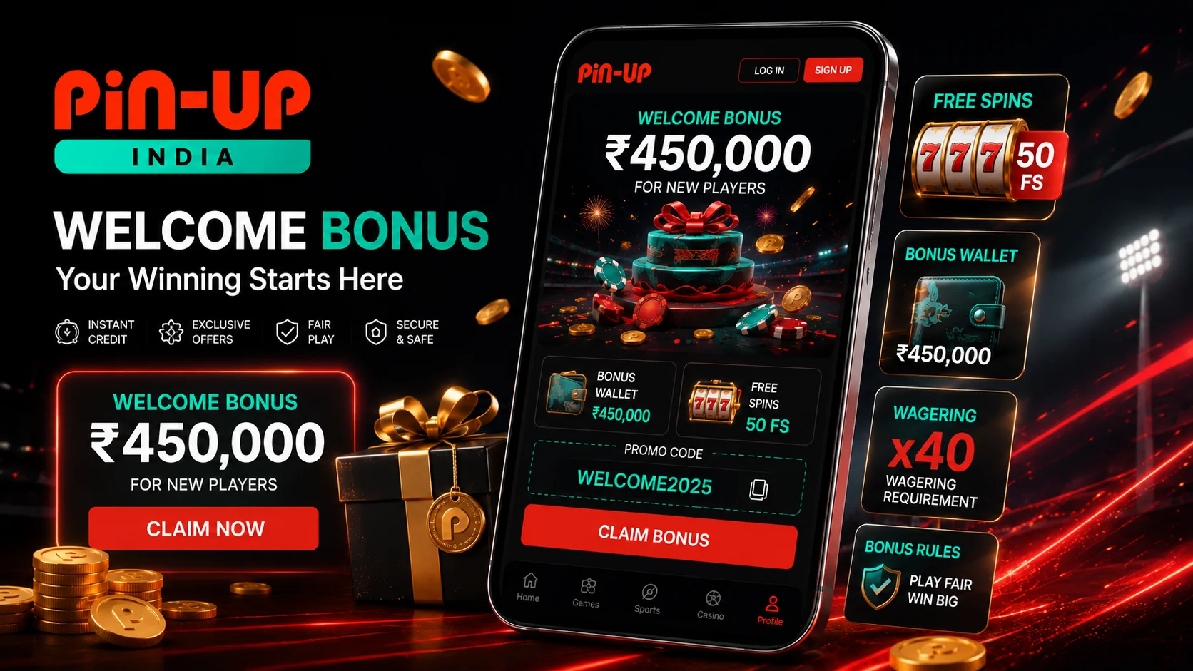 Pin-Up India bonus hero welcome offer