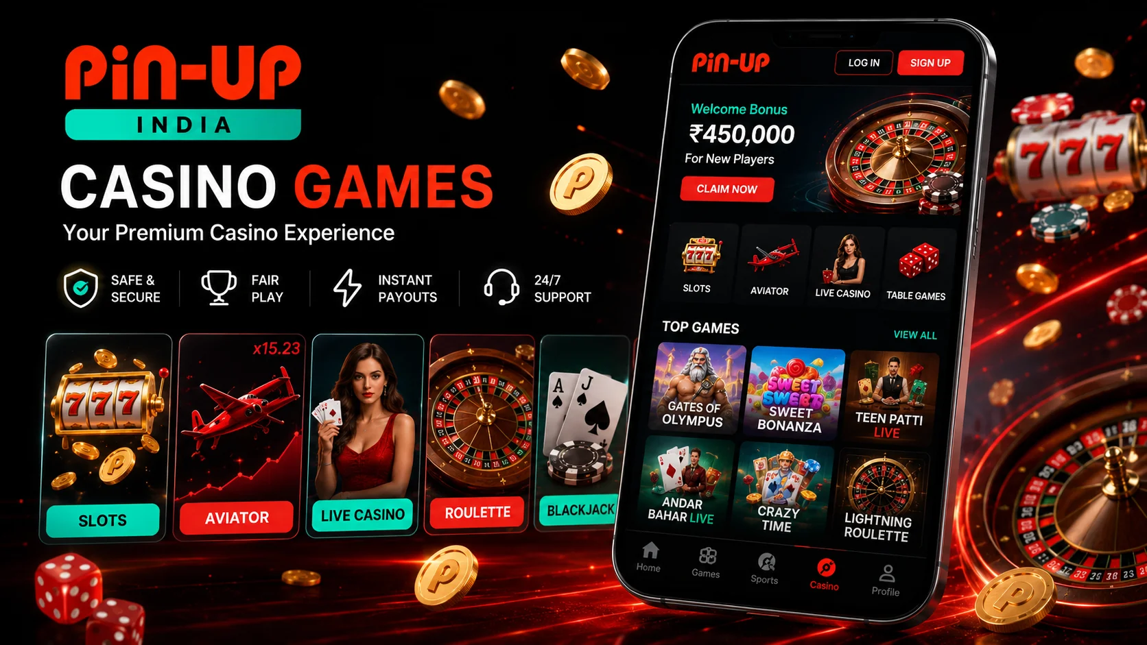 Pin-Up India home casino games