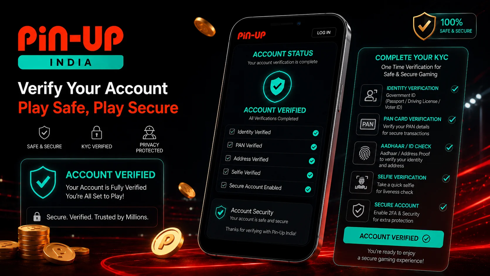 Pin-Up India register kyc account check